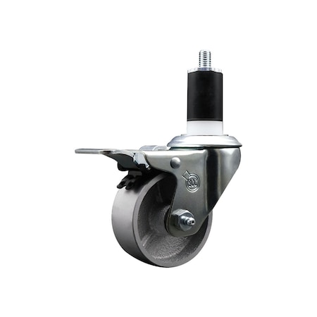 Service Caster 3'' Semi Steel Swivel 1-1/2'' Expanding Stem Caster Total Lock Brake SCC-EXTTL20S314-SSS-112